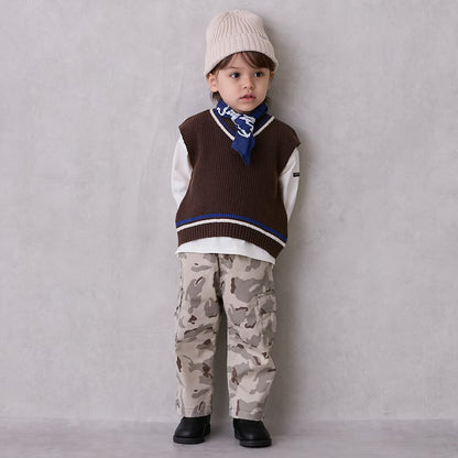 日本童裝 pe#main 針織背心＋上衣套裝 80-130cm 男童款 冬季 TOPS