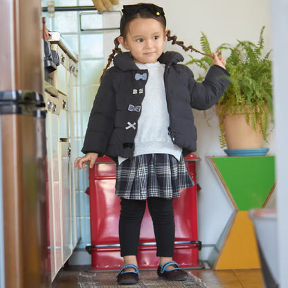 日本童裝 pe#main 蝴蝶結夾棉外套 80-130cm 女童款 冬季 (適合香港平均溫度、寒冷天氣、溫度低天氣）OUTERWEAR