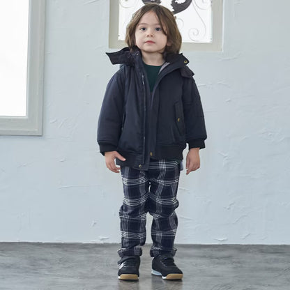 日本童裝 pe#main 薄抓毛格紋彈性長褲 80-130cm 男童款 冬季 PANTS