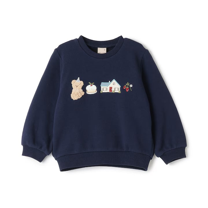 日本童裝 pe#main 貼花圖案衛衣 80-130cm 女童款 冬季 TOPS