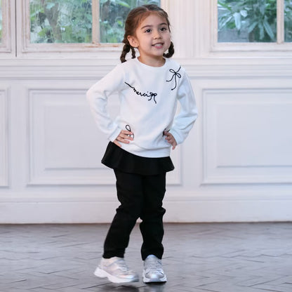 日本童裝 pe#main 刺繡Logo長袖上衣 80-130cm 女童款 冬季 TOPS