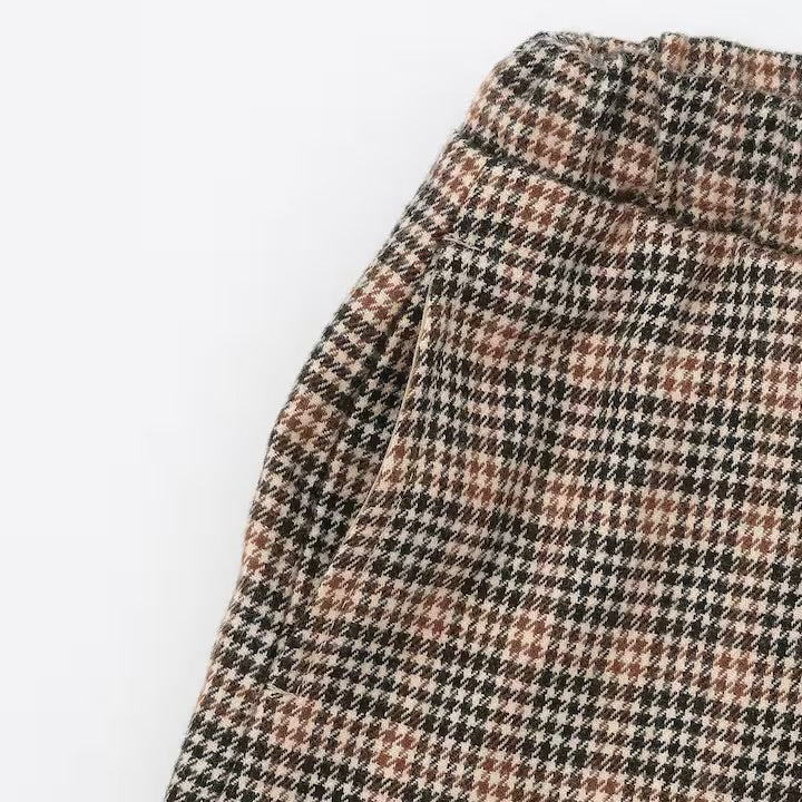 日本童裝 pe#main 假兩件格紋裙連褲 80-130cm 女童款 冬季 PANTS 聖誕紅/新年紅