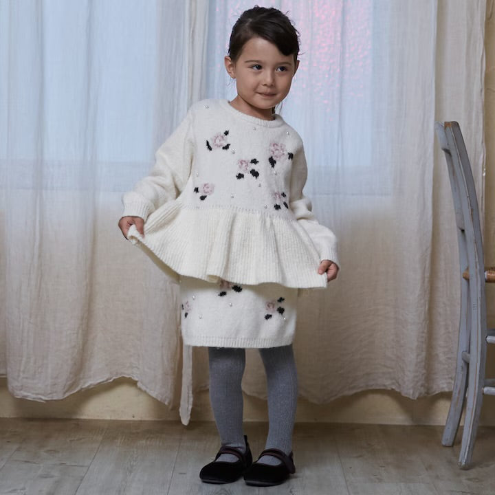 日本童裝 pe#main 珍珠針織短裙 80-130cm 女童款 冬季 SKIRTS