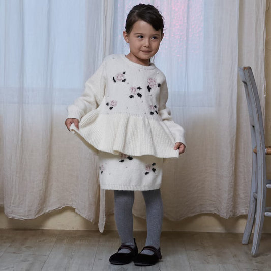 日本童裝 pe#main 珍珠針織短裙 80-130cm 女童款 冬季 SKIRTS