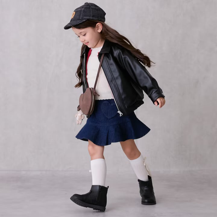 日本童裝 pe#main 人造皮革外套 100-130cm 女童款 冬季 OUTERWEAR