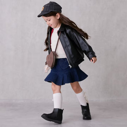 日本童裝 pe#main 人造皮革外套 100-130cm 女童款 冬季 OUTERWEAR