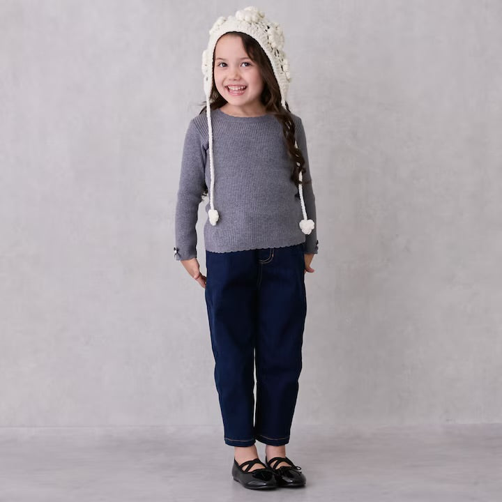 日本童裝 pe#main 羅紋針織上衣 80-130cm 女童款 冬季 TOPS 聖誕紅/新年紅