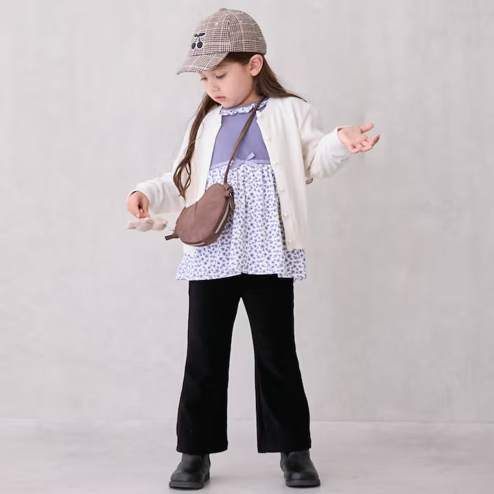 日本童裝 pe#main 毛絨絨喇叭褲 80-130cm 女童款 冬季 PANTS