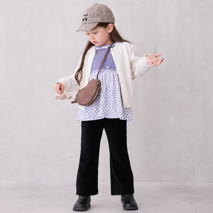 日本童裝 pe#main 毛絨絨喇叭褲 80-130cm 女童款 冬季 PANTS