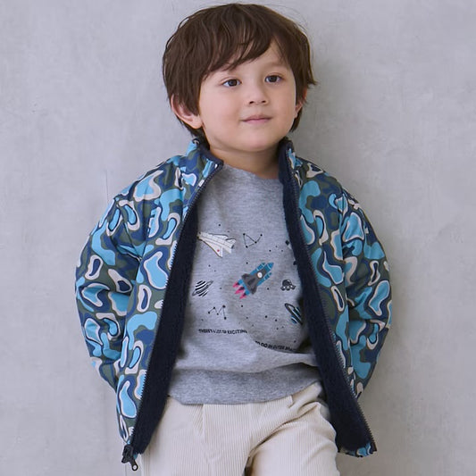 日本童裝 pe#main [防水系統] 2Way 雙面兩著 夾棉外套 80-130cm 男童款 冬季 (適合香港平均溫度、寒冷天氣）OUTERWEAR