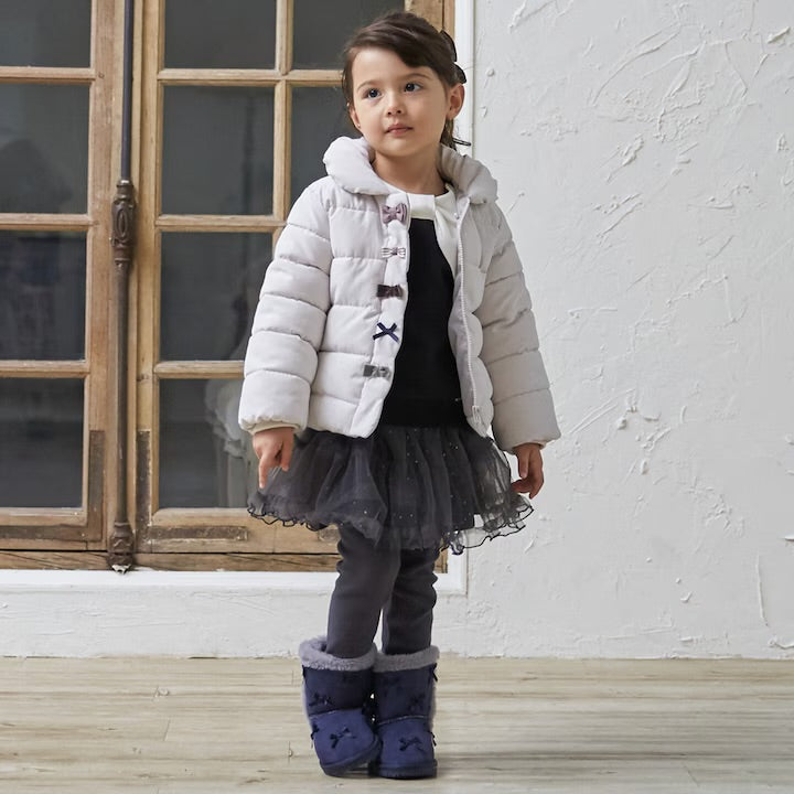 日本童裝 pe#main 蝴蝶結夾棉外套 80-130cm 女童款 冬季 (適合香港平均溫度、寒冷天氣、溫度低天氣）OUTERWEAR