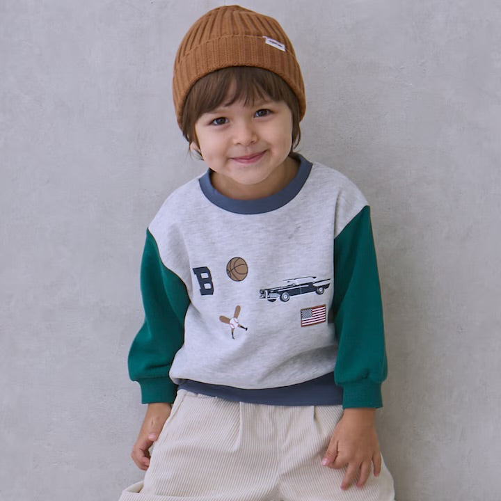 日本童裝 pe#main 印花衛衣 80-130cm 男童款 冬季 TOPS  聖誕紅/新年紅