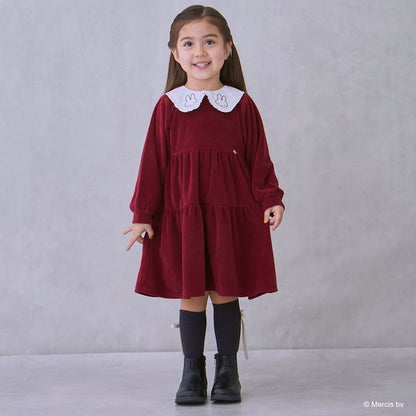 日本童裝 pe#main x miffy 翻領連身裙 80-130cm 女童款 冬季 DRESSES 聖誕紅/新年紅