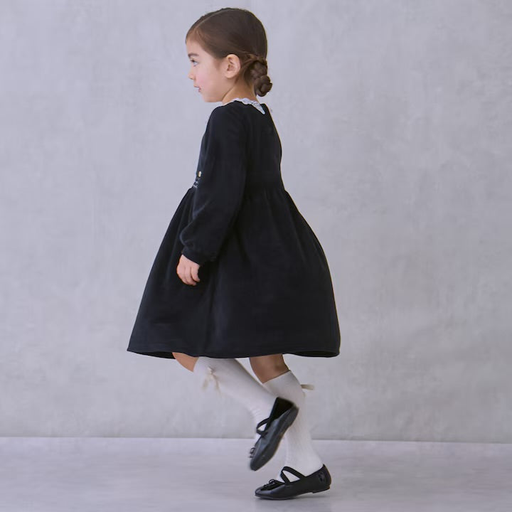 日本童裝 pe#main 天鵝絨蕾絲連身裙 80-130cm 女童款 冬季 DRESSES 面試/宴會/表演