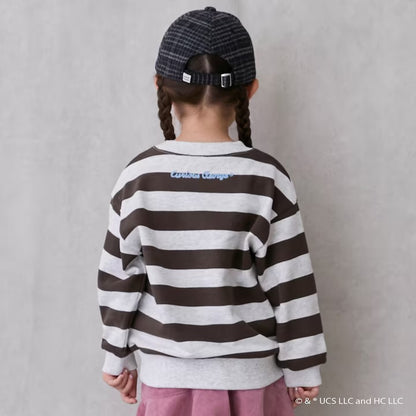 日本童裝 pe#main x Curious George 補丁衛衣 80-130cm 男童款/女童款 冬季 TOPS