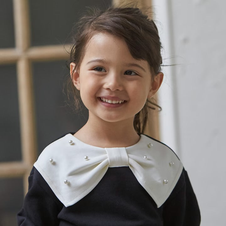 日本童裝 pe#main 抓毛珍珠蝴蝶結衛衣 80-130cm 女童款 冬季 TOPS