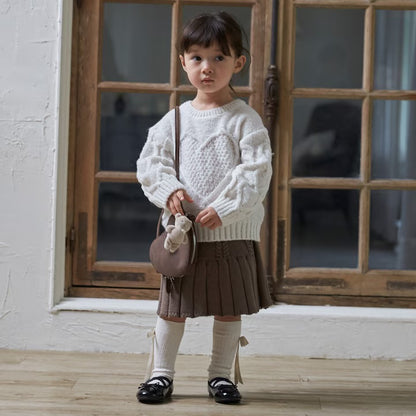 日本童裝 pe#main 心形麻花針織毛衣 80-130cm 女童款 冬季 TOPS