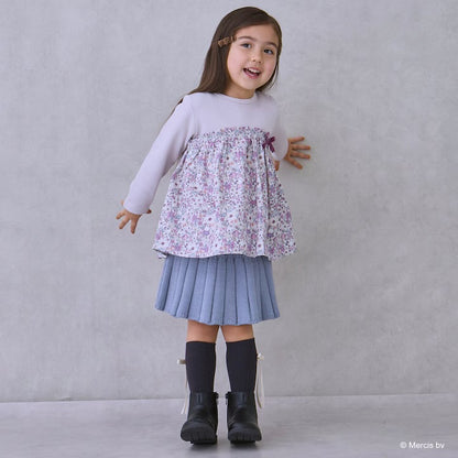 日本童裝 pe#main x miffy 碎花拼接上衣 80-130cm 女童款 冬季 TOPS