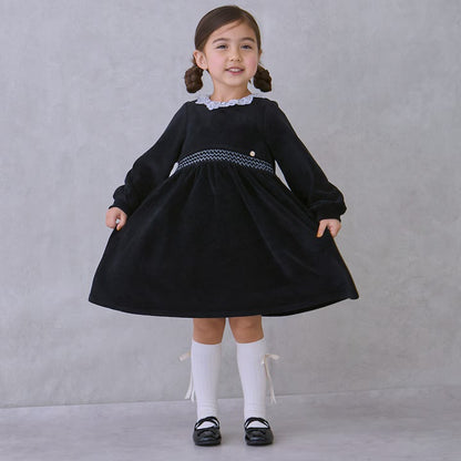 日本童裝 pe#main 天鵝絨蕾絲連身裙 80-130cm 女童款 冬季 DRESSES 面試/宴會/表演