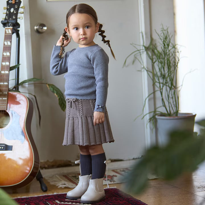 日本童裝 pe#main 羅紋針織上衣 80-130cm 女童款 冬季 TOPS 聖誕紅/新年紅