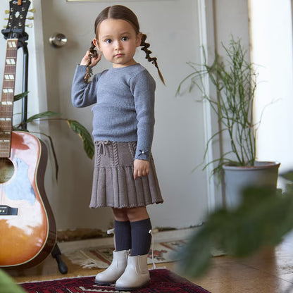 日本童裝 pe#main 羅紋針織上衣 80-130cm 女童款 冬季 TOPS 聖誕紅/新年紅