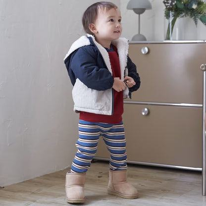 日本童裝 pe#main 2Way 雙面兩著 毛毛風褸 80-130cm 男童款 冬季 (適合初秋、香港平均溫度、寒冷天氣）OUTERWEAR