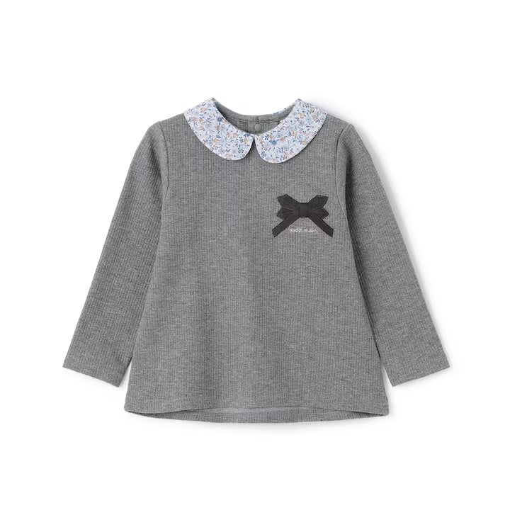 日本童裝 pe#main 緞帶領長袖上衣 80-130cm 女童款 冬季 TOPS