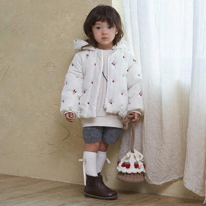 日本童裝 pe#main 刺繡圖案夾棉外套 80-130cm 女童款 冬季 (適合香港平均溫度、寒冷天氣）OUTERWEAR 