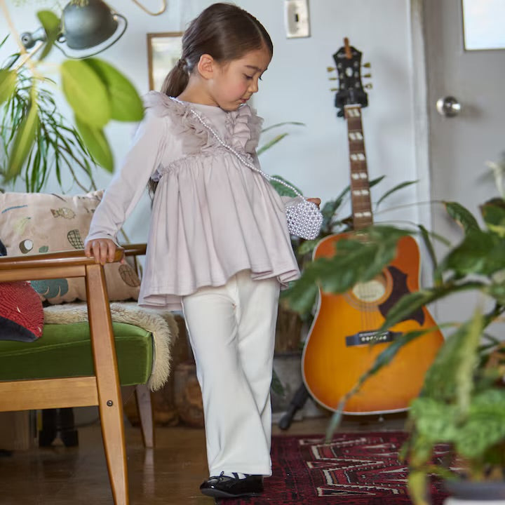 日本童裝 pe#main 毛絨絨喇叭褲 80-130cm 女童款 冬季 PANTS