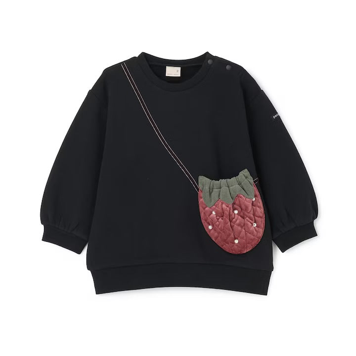 日本童裝 pe#main 抓毛士多啤梨手袋衛衣 80-130cm 女童款 冬季 TOPS