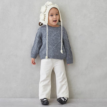 日本童裝 pe#main 心形麻花針織毛衣 80-130cm 女童款 冬季 TOPS