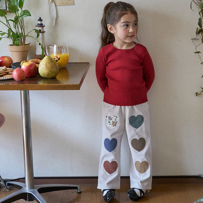 日本童裝 pe#main 羅紋針織上衣 80-130cm 女童款 冬季 TOPS 聖誕紅/新年紅