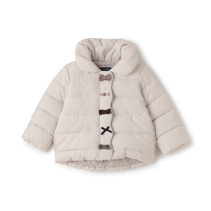 日本童裝 pe#main 蝴蝶結夾棉外套 80-130cm 女童款 冬季 (適合香港平均溫度、寒冷天氣、溫度低天氣）OUTERWEAR