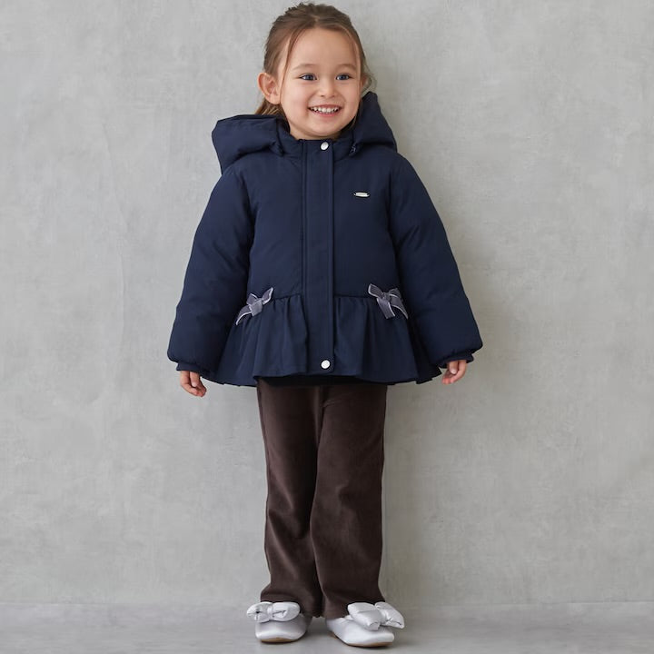 日本童裝 pe#main 荷葉邊羽絨外套 80-130cm 女童款 冬季 (適合寒冷天氣、溫度低天氣及落雪）OUTERWEAR