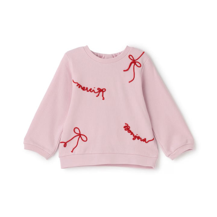 日本童裝 pe#main 刺繡Logo長袖上衣 80-130cm 女童款 冬季 TOPS