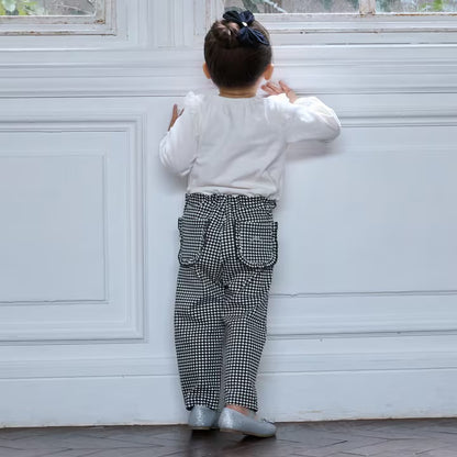 日本童裝 pe#main 【防污系列】口袋荷葉邊長褲 80-130cm 女童款 冬季 PANTS