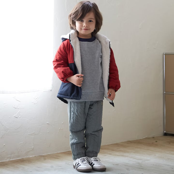 日本童裝 pe#main 2Way 雙面兩著 毛毛風褸 80-130cm 男童款 冬季 (適合初秋、香港平均溫度、寒冷天氣）OUTERWEAR