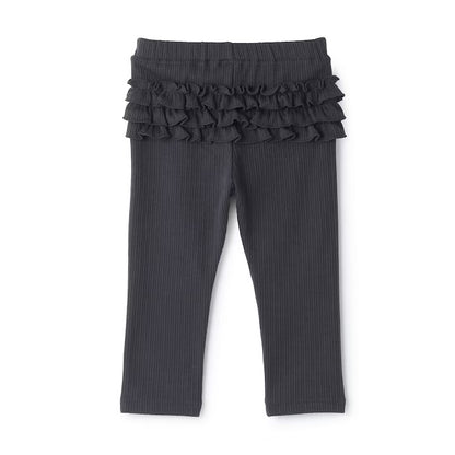 日本童裝 pe#main 抓毛荷葉邊緊身褲 80-120cm 女童款 冬季 PANTS