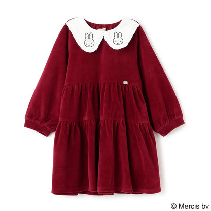 日本童裝 pe#main x miffy 翻領連身裙 80-130cm 女童款 冬季 DRESSES 聖誕紅/新年紅