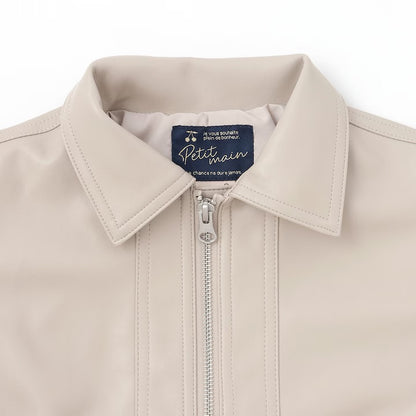 日本童裝 pe#main 人造皮革外套 100-130cm 女童款 冬季 OUTERWEAR