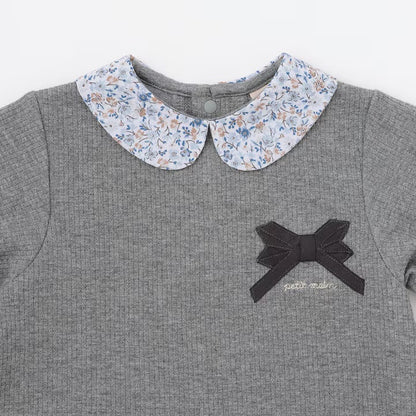 日本童裝 pe#main 緞帶領長袖上衣 80-130cm 女童款 冬季 TOPS