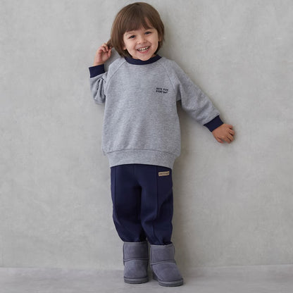 日本童裝 pe#main 抓毛領口撞色衛衣 80-130cm 男童款 冬季 TOPS