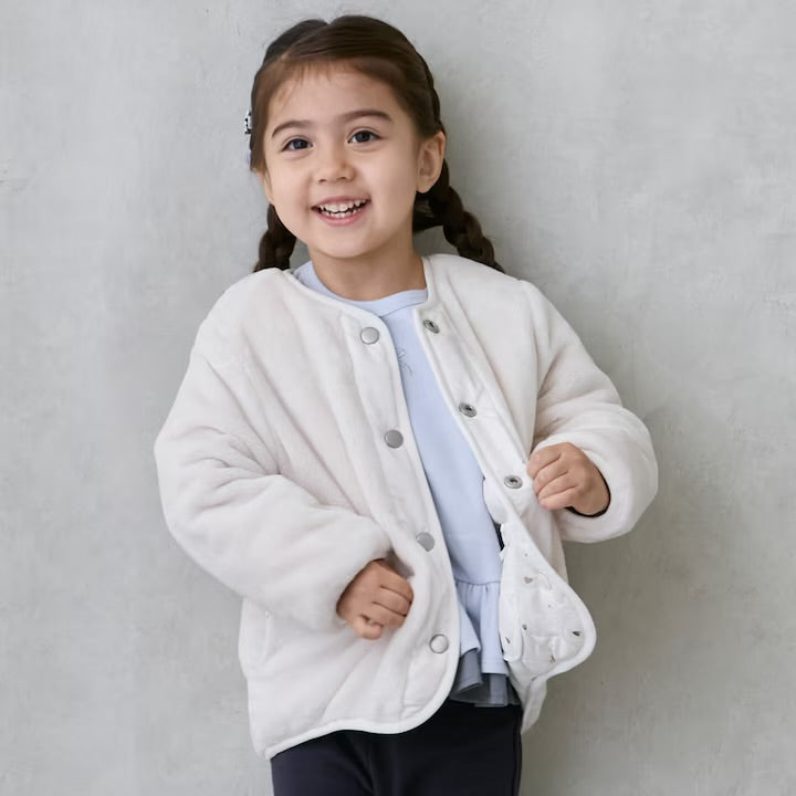 日本童裝 pe#main 2Way 雙面兩著 夾棉燙金外套 80-130cm 女童款 冬季 (適合初秋、香港平均溫度、寒冷天氣）OUTERWEAR