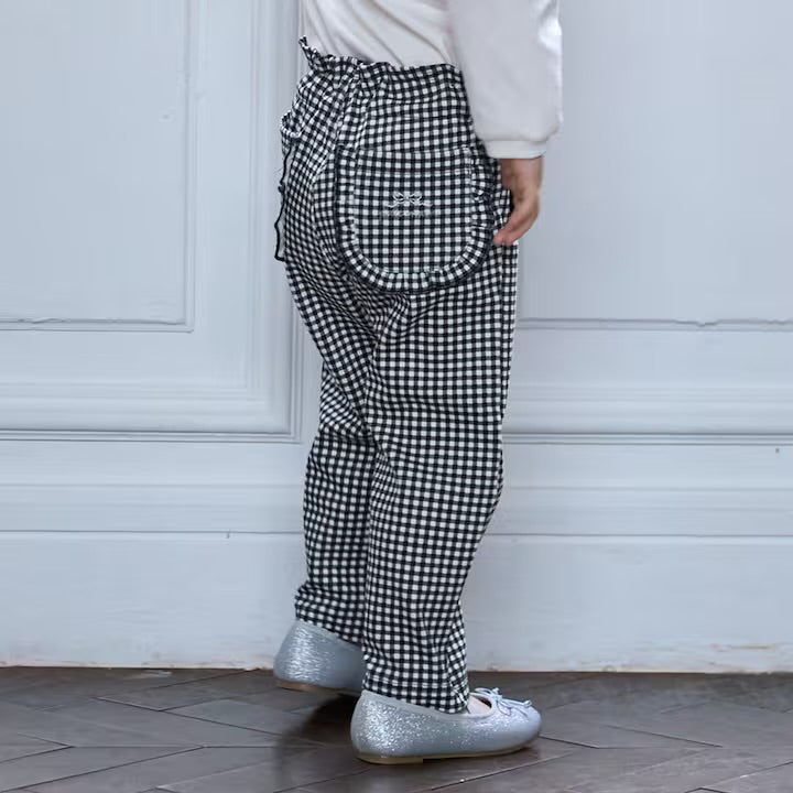 日本童裝 pe#main 【防污系列】口袋荷葉邊長褲 80-130cm 女童款 冬季 PANTS