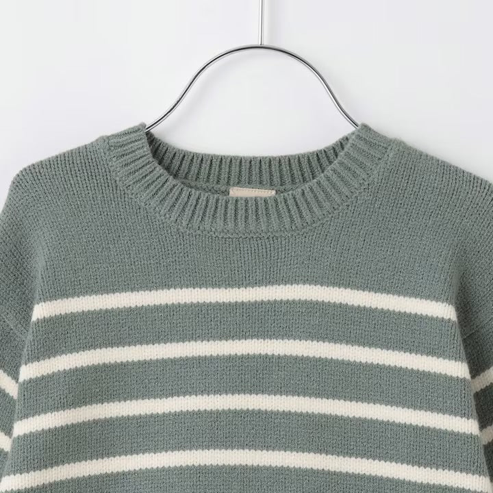 日本童裝 pe#main 假兩件條紋針織毛衣 80-130cm 男童款/女童款 冬季 TOPS