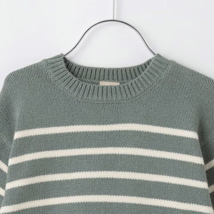 日本童裝 pe#main 假兩件條紋針織毛衣 80-130cm 男童款/女童款 冬季 TOPS