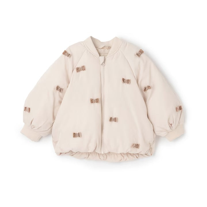 日本童裝 pe#main 蝴蝶結緞帶夾棉外套 80-130cm 女童款 冬季 (適合寒冷天氣、溫度低天氣）OUTERWEAR 