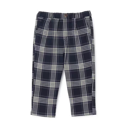 日本童裝 pe#main 薄抓毛格紋彈性長褲 80-130cm 男童款 冬季 PANTS