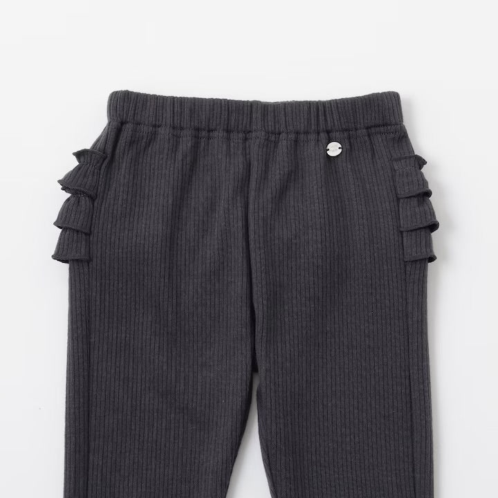 日本童裝 pe#main 抓毛荷葉邊緊身褲 80-120cm 女童款 冬季 PANTS
