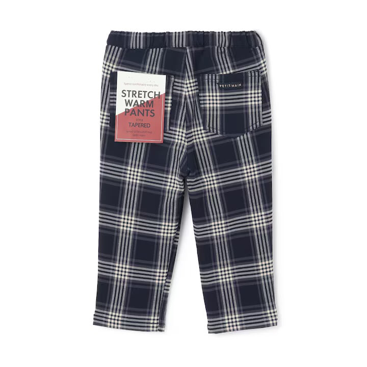 日本童裝 pe#main 薄抓毛格紋彈性長褲 80-130cm 男童款 冬季 PANTS